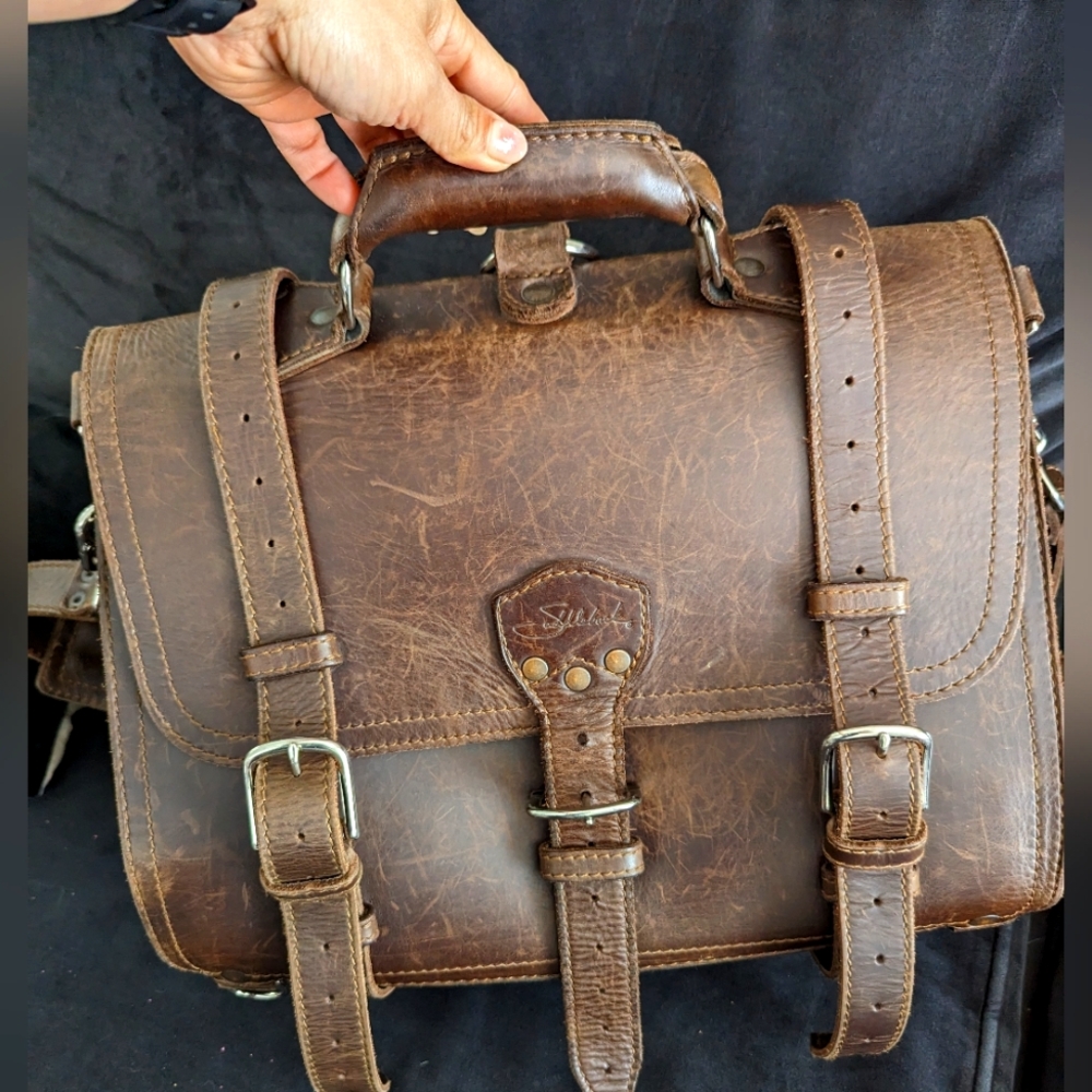 Saddleback large classic leather briefcase